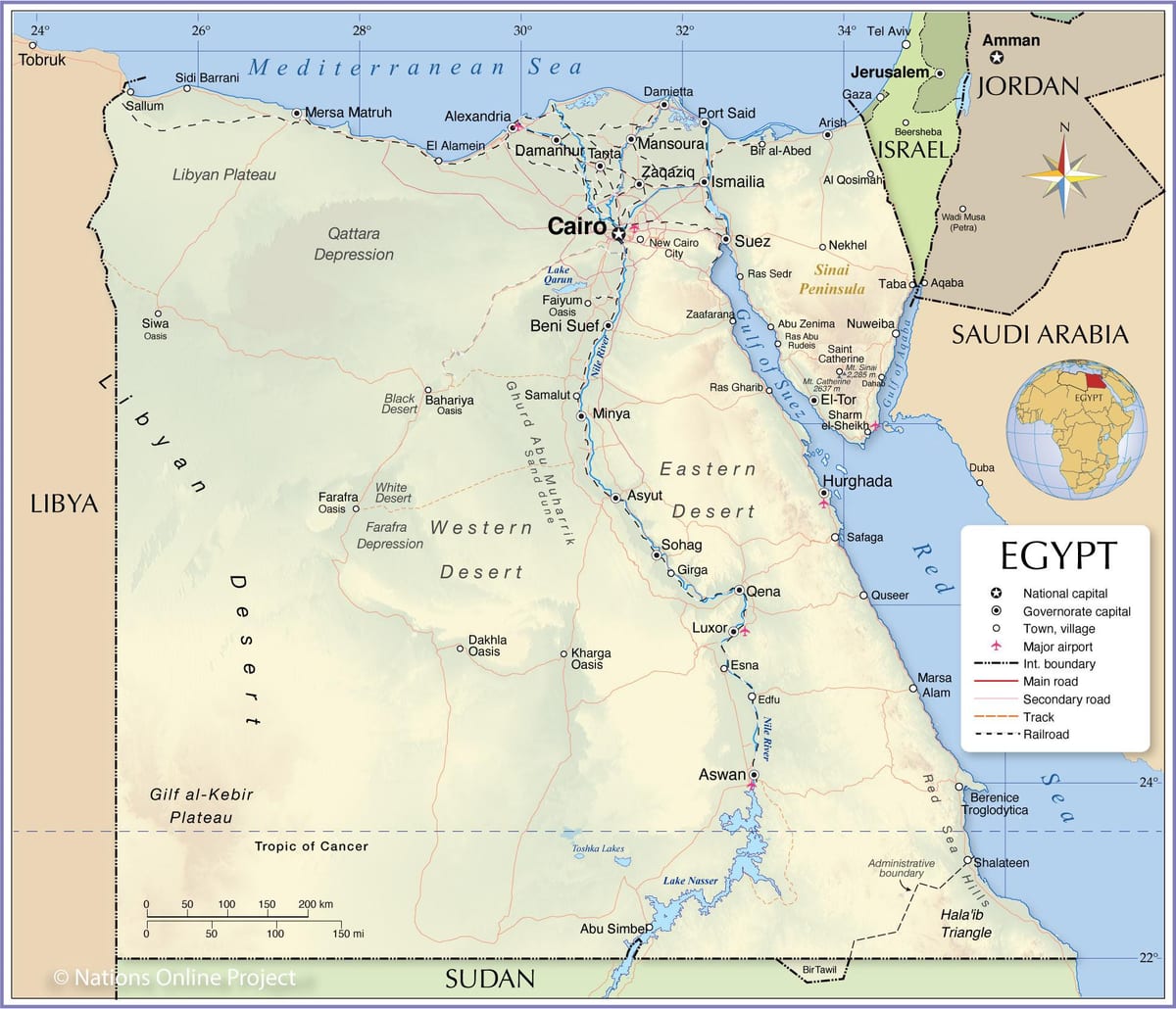 Kairo auf der Ägypten-Karte